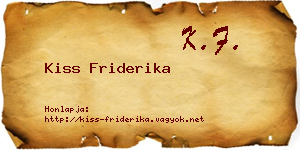 Kiss Friderika névjegykártya